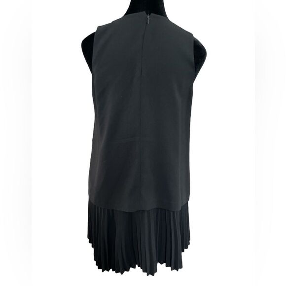 Theory Tunic Size Small Black Sleeveless Pleated Hem Top Quiet Luxury - Picture 6 of 10